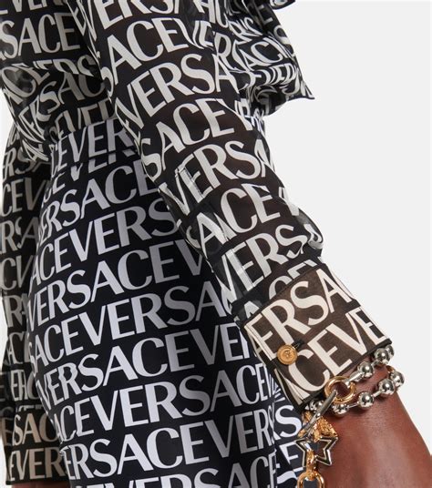 versace logo prints dress black